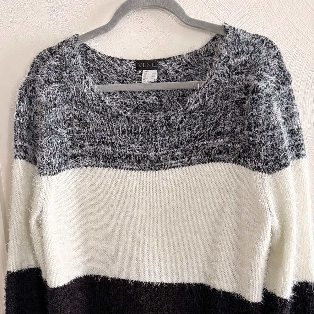 Venus Fuzzy Color Block Sweater